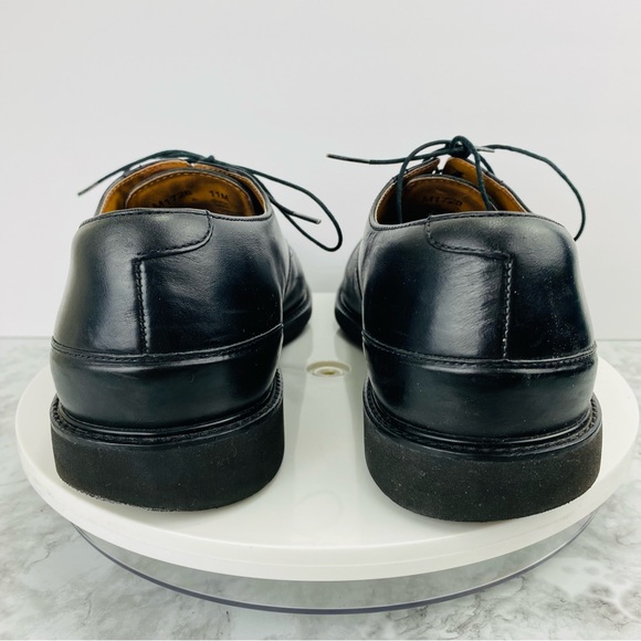 Rockport Leather Oxfords Mens 11 Black Moc Toe Lace Up Career Office Lace Up - Picture 4 of 8